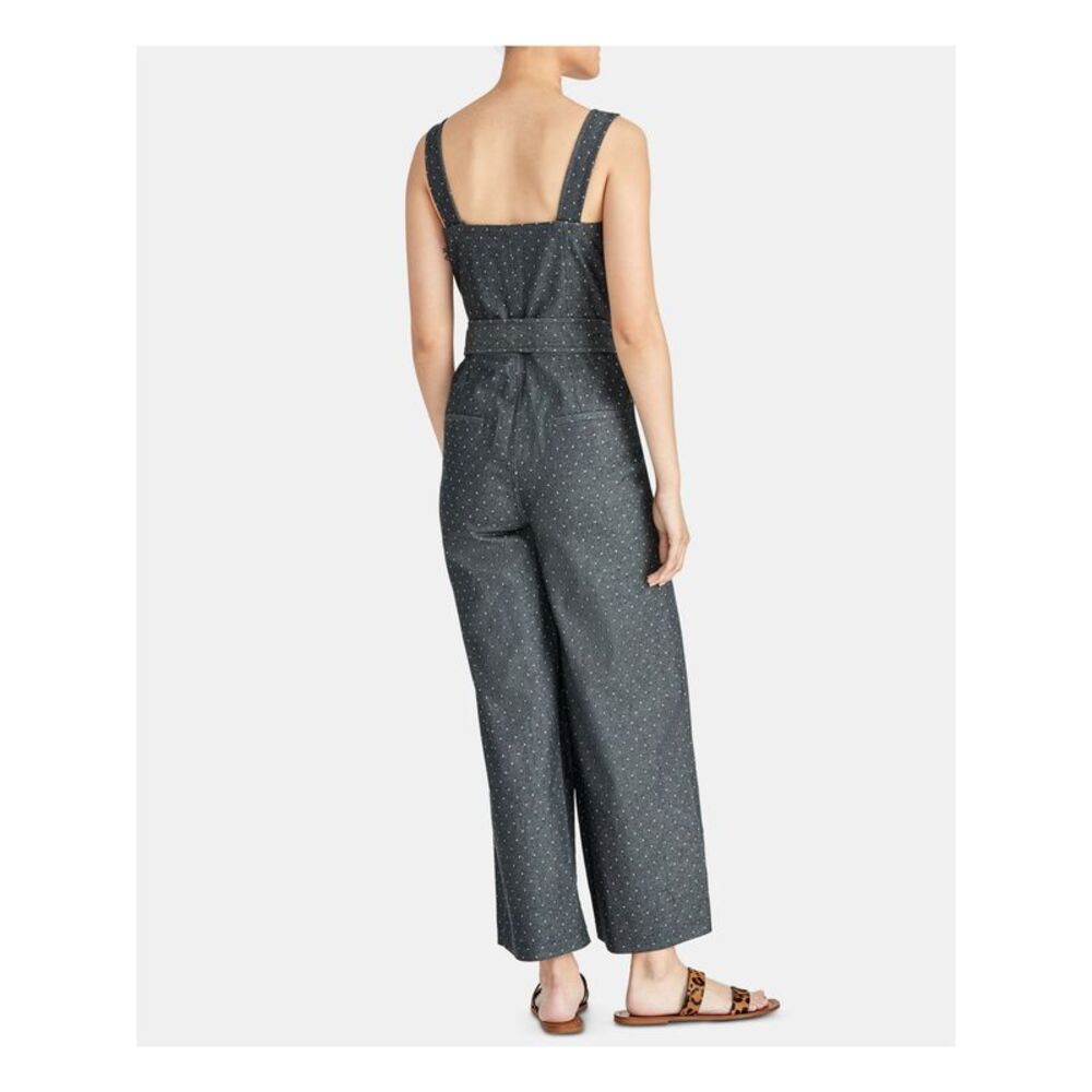 RACHEL ROY Womens Gray Polka Dot Sleeveless Boyfriend Jumpsuit Size: 0 - Picture 2 of 2